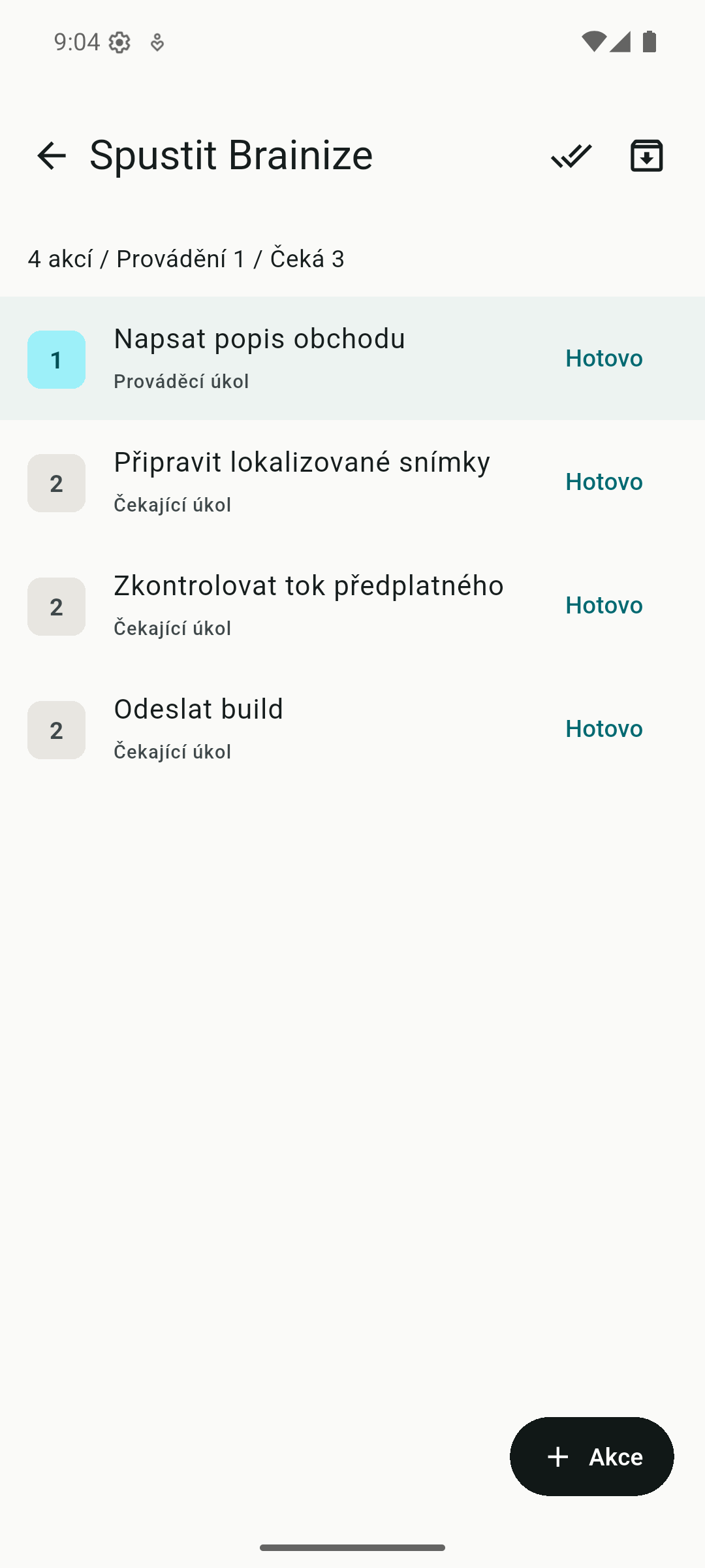 Brainize projects screenshot