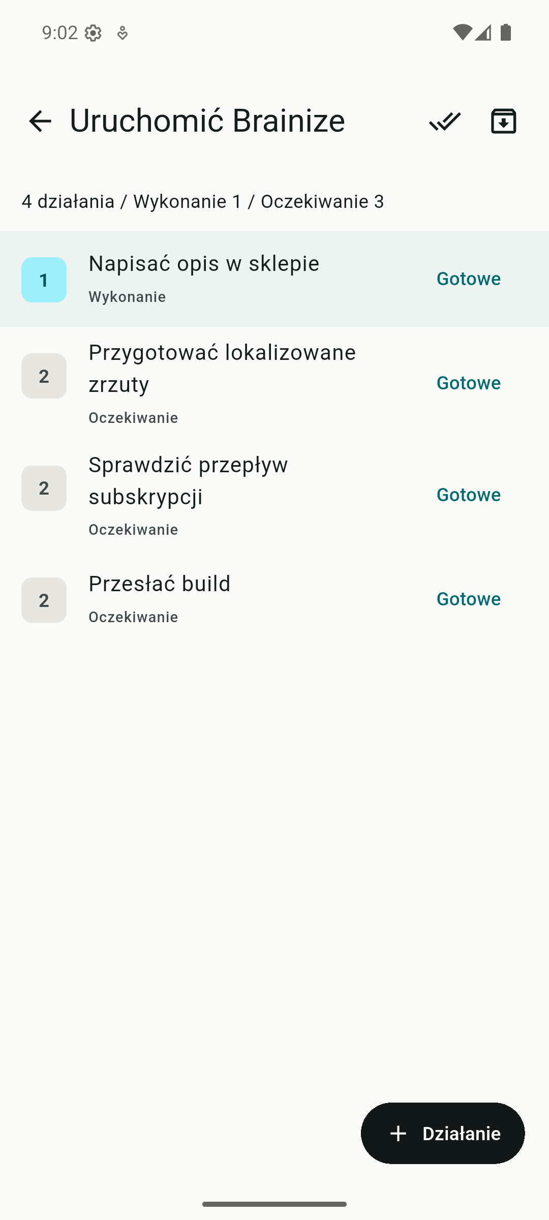 Brainize projects screenshot