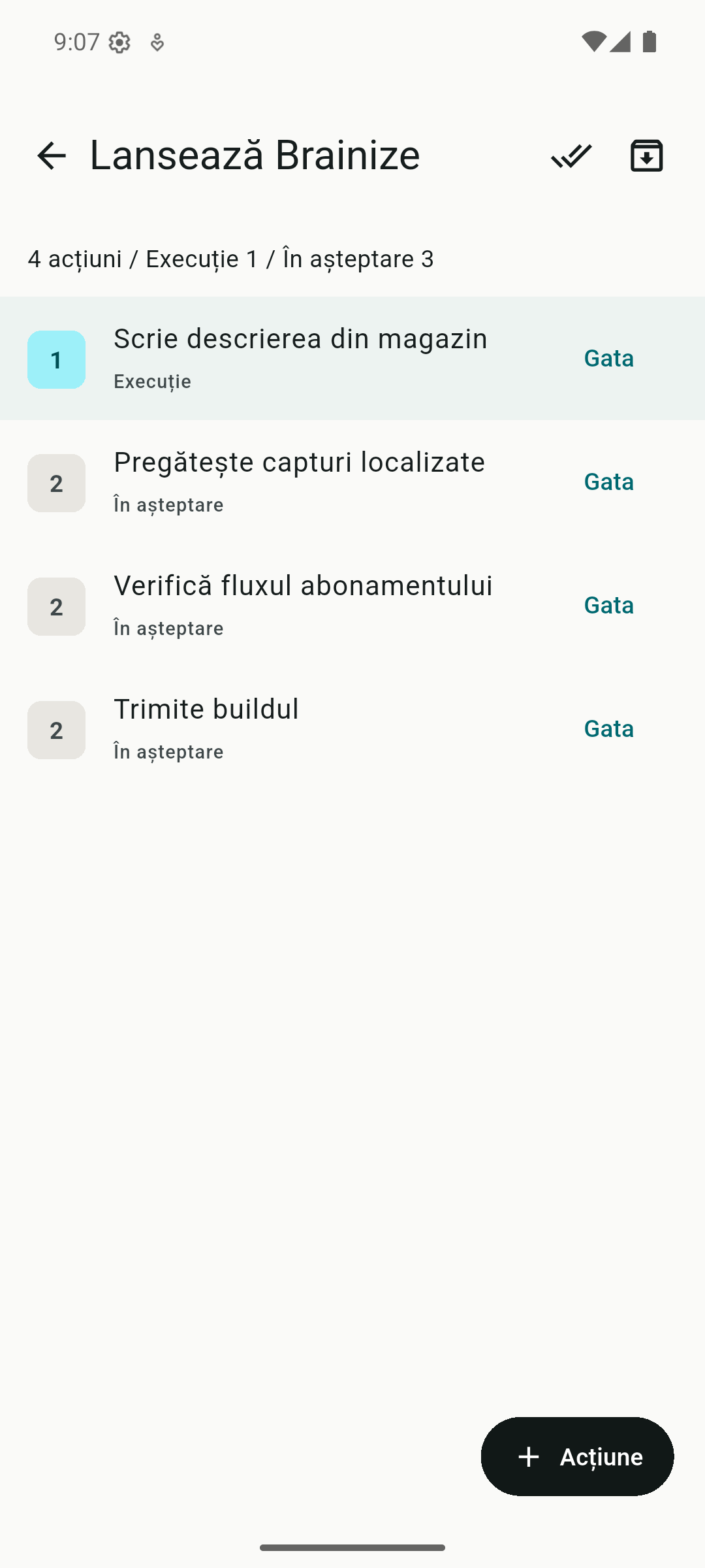 Brainize projects screenshot